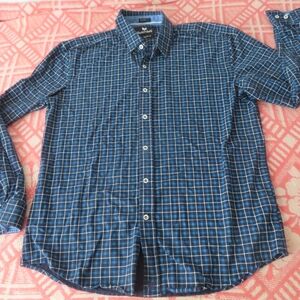 buttercloth icy cotton blue plaid long sleeve button up shirt XL reg fit